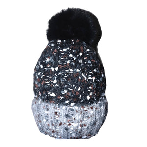 Two-tone Pom Pom Beanie Hat (more options)
