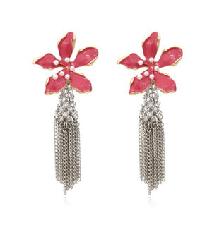 Mariposa Floral Fringe Drop Earrings