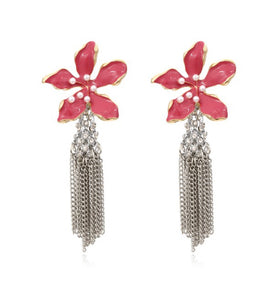 Mariposa Floral Fringe Drop Earrings