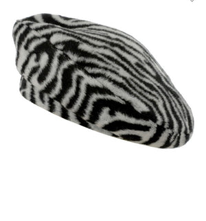 Zebra Print Beret (more options)