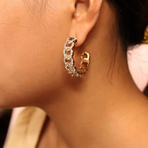 Ami Swarovski Hoop Earrings