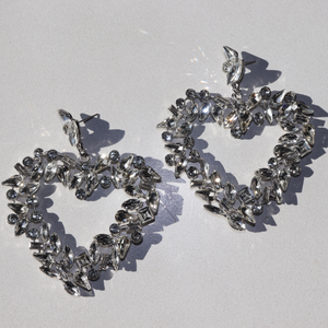 Multi-Stone Heart Drop Earrings